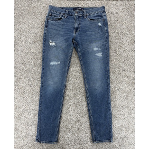 Hollister Other - Hollister Epic Flex Skinny Jeans‎ Mens 31x32 (Fits 32x31) Blue Rip & Repair Wash